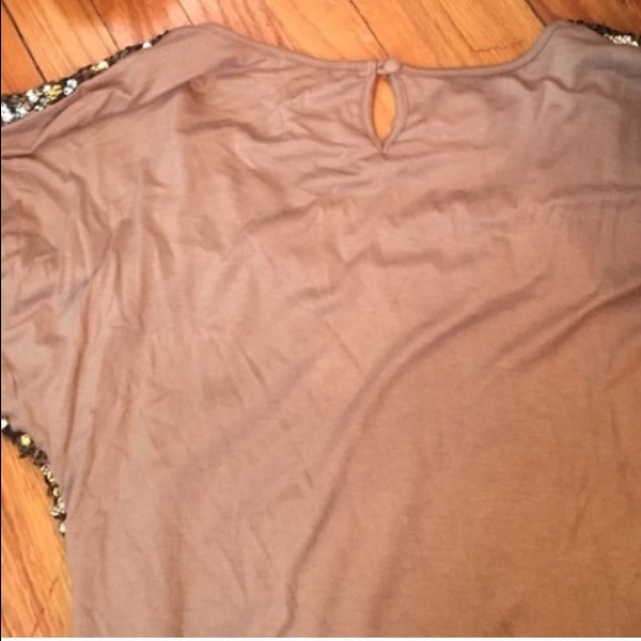 Short Sleeve Gold Sequin Party Dress - Picture 3 of 3